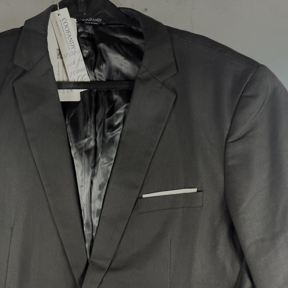 COOFANDY Mens Sport Coat Blazer Black Single Button Lightweight Jacket XL NWT